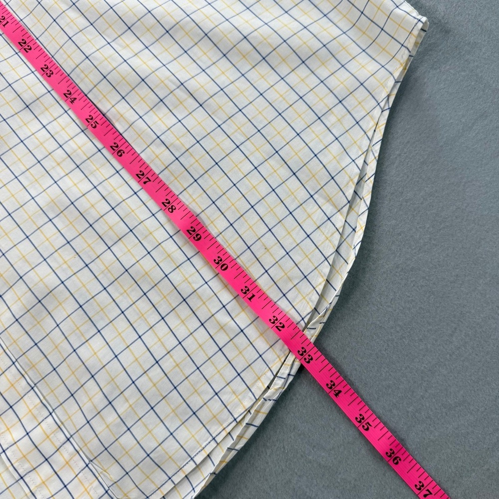Ralph Lauren Yarmouth Shirt Mens 17.5 32/33 White Yellow Blue Check Button-down - Picture 6 of 9